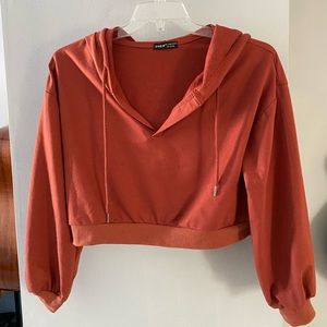 Crop Terracotta Hoodie